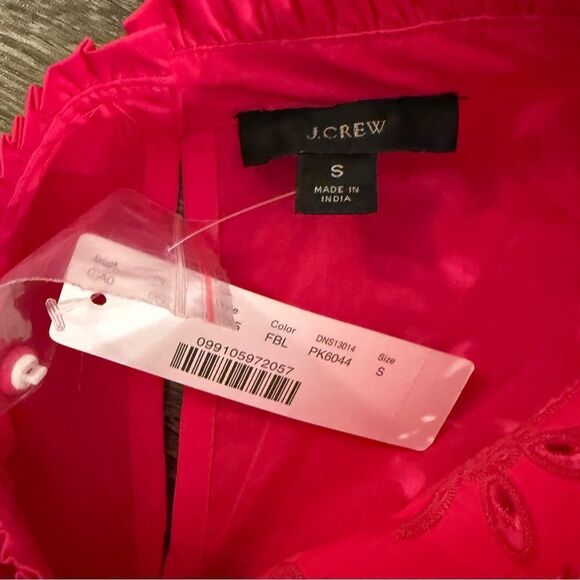 J. Crew Mockneck cotton poplin top with embroidered eyelet New - Picture 4 of 9